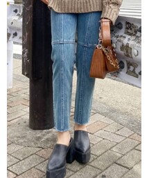 EVRIS | ブロッキングストレートデニムパンツ(デニムパンツ)