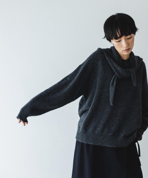 かぐれ（カグレ）の「ヤクウールフードマフラー（マフラー・レディース・CHARCOAL/MOCHA・Free）」の17枚目の写真