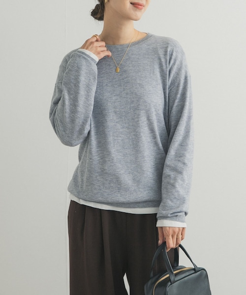 URBAN RESEARCH DOORS（アーバンリサーチドアーズ）の「レイヤードSETプルオーバー（ニット/セーター・レディース・GRAY/ORANGE/NAVY/BEIGE/MINT・Free）」の6枚目の写真