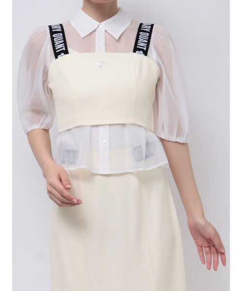 MERCURYDUO(マーキュリーデュオ)の「【MARY QUANTコラボ】ビスチェ付きパフスリーブブラウス【セットアップ着用可】(シャツ/ブラウス・レディース・アイボリー/グレー・F)」の2枚目の写真