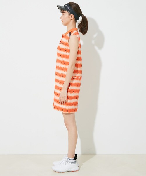 ROPE'（ロペ）の「【UV】【吸水速乾】タイダイプリントノースリーブワンピース（ワンピース・レディース・ブラック/ネイビー/オレンジ・L/M/S）」の8枚目の写真