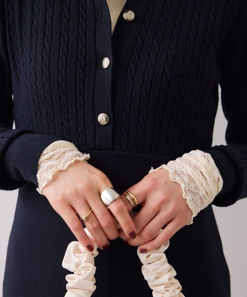 VIS（ビス）の「ポロケーブルモチモチニットワンピース（ワンピース・レディース・オフホワイト/ベージュ系/ネイビー・F）」の18枚目の写真