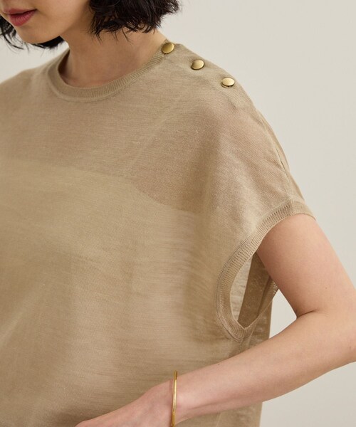 ROPE'（ロペ）の「ラミー フレンチスリーブプルオーバー/サマーニット（ニット/セーター・レディース・ベージュ/ネイビー/ブルー・F）」の22枚目の写真