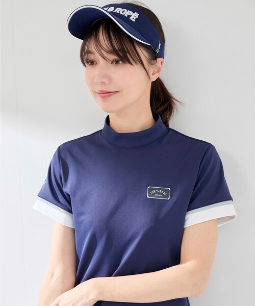 ROPE'（ロペ）の「【UVカット】【速乾】配色コンビモック半袖プルオーバー（Tシャツ/カットソー・レディース・ホワイト/ネイビー/ピンク・L/M/S/XL）」の20枚目の写真