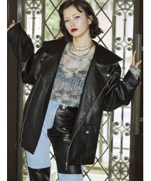 jouetie | 【WEB限定】BIGカラーライダース(ライダースジャケット)