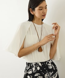 ROPE' | ケープスリーブリンキングブラウス/UVカット・接触冷感・通気性・吸水速乾・イージーケア(Tシャツ/カットソー)