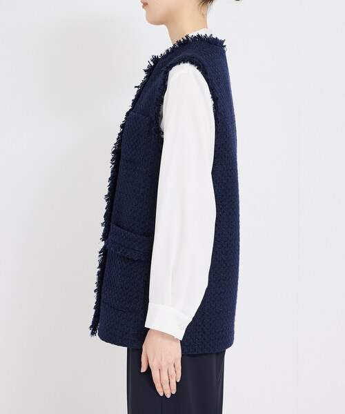 ROPE'（ロペ）の「ミックスツイードジレベスト（ベスト・レディース・ブラック系/オフホワイト/ネイビー・F）」の20枚目の写真