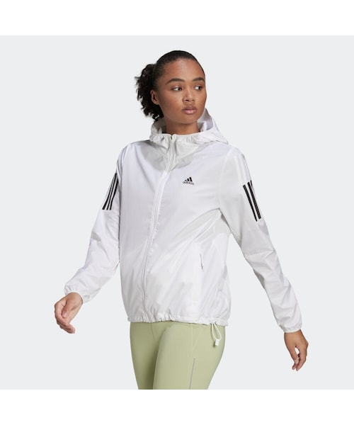 adidas（アディダス）の「オウン ザ ラン フード付き ランニングウインドブレーカー（ジャケット/アウター・レディース・ブラック/ホワイト/ピンク/ブルー・S/M/L/OT (XL)/XOT (2XL)/2XOT (3XL)/XS/4XOT/5XOT/2XS/XL/2XL）」の10枚目の写真