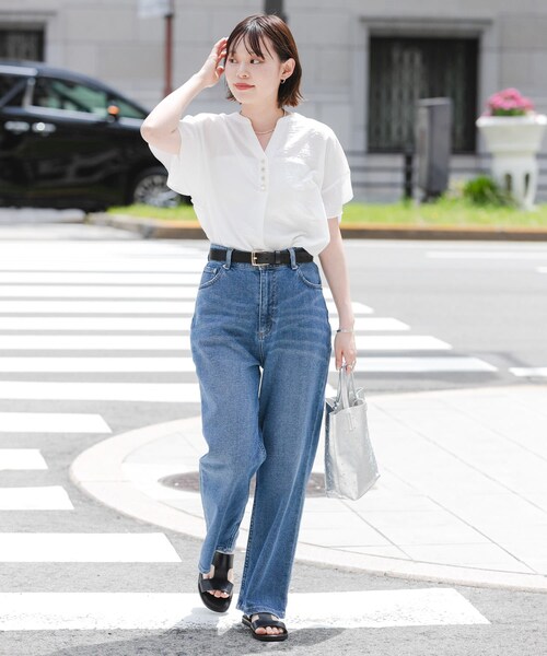 URBAN RESEARCH(アーバンリサーチ)の「フレンチスリーブスキッパーブラウス(シャツ/ブラウス・レディース・OFF WHITE/BLACK DOT/SAX・Free)」の9枚目の写真