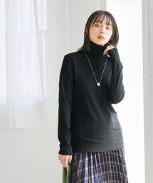 nissen | 大きいサイズ綿１００％フライスタートルネックＴシャツ(Tシャツ/カットソー)