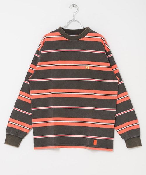 THE GOODLAND MARKET（ザグッドランドマーケット）の「TONY　HANGTEN LS TEE（Tシャツ/カットソー・メンズ・OFF×NVY/BRN×ORG・L/XL）」の2枚目の写真