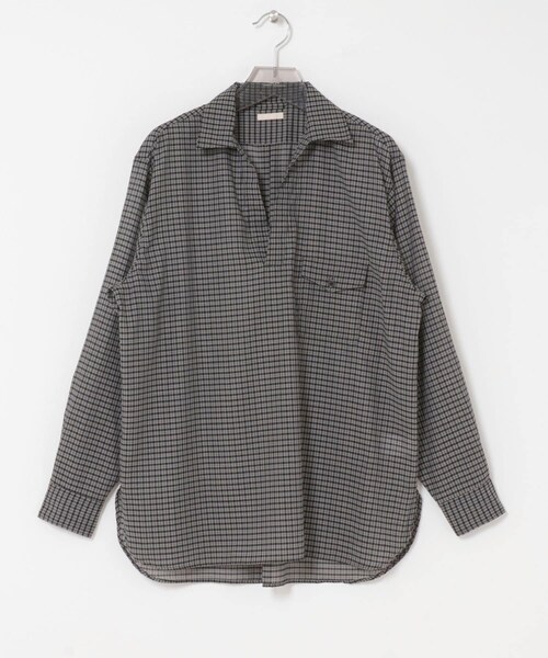 URBAN RESEARCH(アーバンリサーチ)の「ULTERIOR WOOL CHECK SKIPPER SHIRTS(シャツ/ブラウス・メンズ・BLACK GREY/GREEN GREY・4/5)」の4枚目の写真