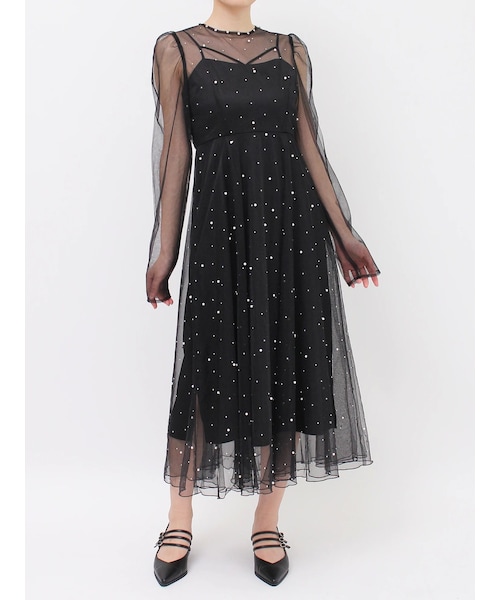 EATME（イートミー）の「ビジューチュールワンピース（ドレス・レディース・アイボリー/ブラック/レッド・S/M）」の8枚目の写真