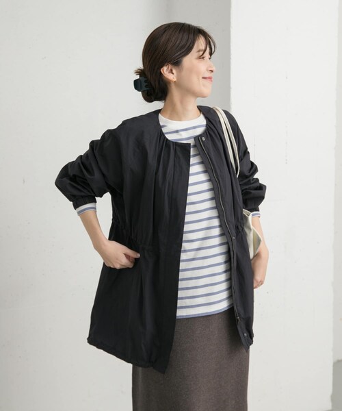 URBAN RESEARCH DOORS（アーバンリサーチドアーズ）の「ギャザーノーカラーブルゾン（ブルゾン・レディース・L.KHAKI/NAVY・M）」の19枚目の写真