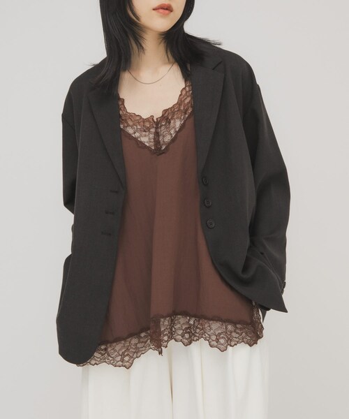 KBF（ケイビーエフ）の「ヴィンテージライクレースキャミソール（キャミソール・レディース・IVORY/BEIGE/BROWN・One）」の18枚目の写真