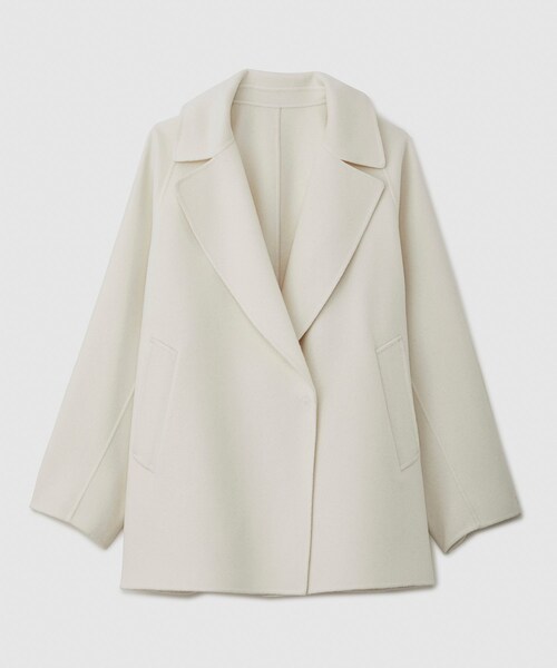 ROPE'（ロペ）の「ラムウールリバーミドルコート【Sサイズフェア対象】（ピーコート・レディース・グレー/オフホワイト/ベージュ系/キミドリ・34/36/38）」の9枚目の写真