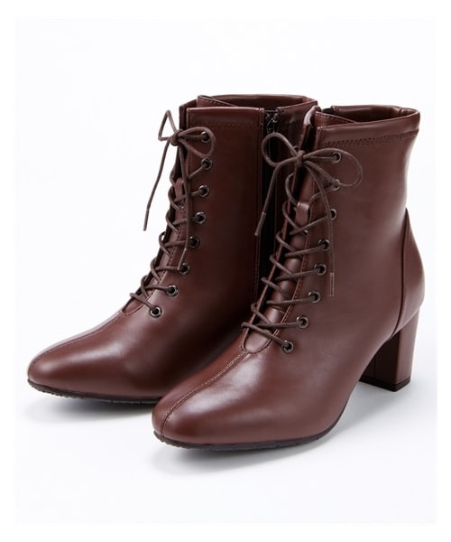 nissen（ニッセン）の「【ゆったり幅広】ストレッチレースアップショートブーツ（低反発中敷）（ワイズ４Ｅ）（ブーツ・メンズ・黒/ダークブラウン/アイボリー・M=23.0~23.5cm/4E/L=24.0~24.5cm/4E/LL=25.0~25.5cm/4E/3L=26.0~26.5cm/4E）」の7枚目の写真