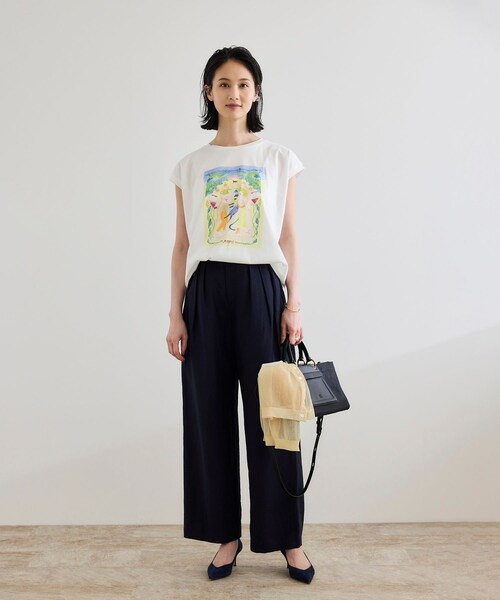 ROPE'（ロペ）の「【Kei Nagayama for ROPE'】プリント ノースリーブTEE【接触冷感・洗濯耐久あり】（Tシャツ/カットソー・レディース・ホワイト・F）」の13枚目の写真