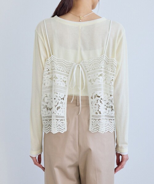 ROPE' PICNIC（ロペピクニック）の「ケミカルレースビスチェ（キャミソール・レディース・オフホワイト・F）」の14枚目の写真