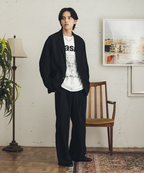 SENSE OF PLACE by URBAN RESEARCH（センスオブプレイスバイアーバンリサーチ）の「ライトツイードイージーワイドスラックス（その他パンツ・メンズ・BLACK/BROWN・M/L）」の8枚目の写真