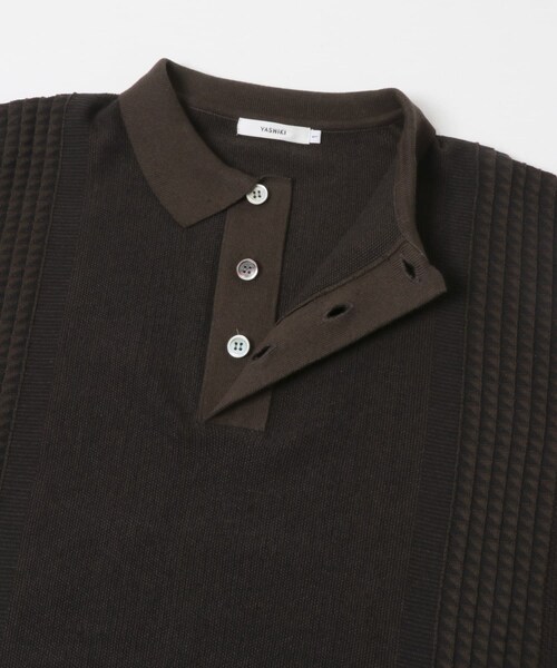 URBAN RESEARCH DOORS（アーバンリサーチドアーズ）の「YASHIKI　AOTSUYU KNIT POLO（ポロシャツ・メンズ・M.GRAY/BROWN/BLACK・1/2）」の12枚目の写真