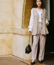 nissen | ジレセットアップ（ペプラムジレ＋パンツ）(スーツセット)