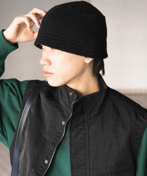 SENSE OF PLACE by URBAN RESEARCH（センスオブプレイスバイアーバンリサーチ）の「ニットバケットハット（ハット・メンズ・BLACK/GRAY/KHAKI・one）」の4枚目の写真