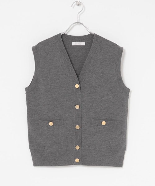 極美品】ロッソアーバンリサーチ ベスト チェック柄 ウール100％ XL 灰