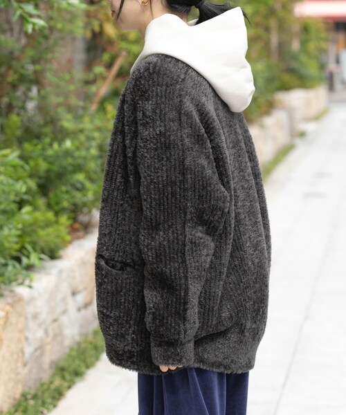 EKAL（エカル）の「OCTAカーディガンジャケット（カーディガン/ボレロ・レディース・ブラック/グレー・One）」の18枚目の写真