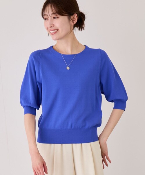 Jayro(ジャイロ)の「パフスリーブ半袖ニット(ニット/セーター・レディース・ブラック/ライトグレー/ホワイト系/ライトグリーン/ネイビー/ブルー系/ピンク・M)」の14枚目の写真