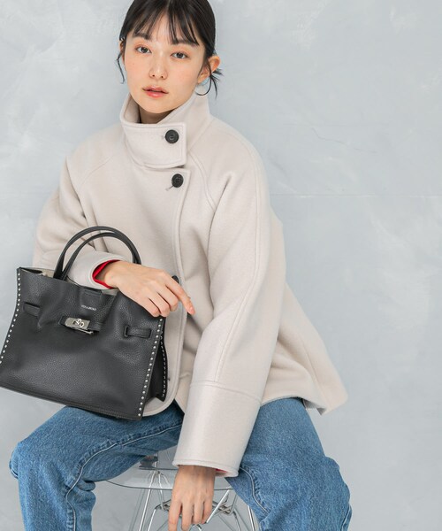 URBAN RESEARCH ROSSO（アーバンリサーチロッソ）の「スーパー140シャルム2WAYカラーコート（テーラードジャケット・レディース・L/GREIGE/MOCHA/CHARCOAL・FREE）」の5枚目の写真
