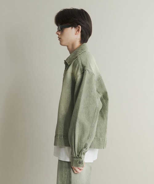 SENSE OF PLACE by URBAN RESEARCH（センスオブプレイスバイアーバンリサーチ）の「ツイストデニムブルゾン（デニムジャケット・メンズ・GREEN/L.INDIGO・M/L）」の6枚目の写真