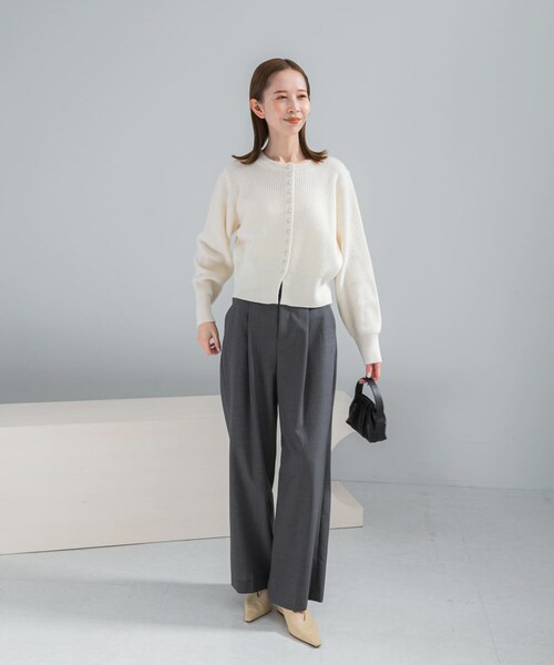 URBAN RESEARCH ROSSO（アーバンリサーチロッソ）の「ボタンデザインニットプルオーバー（カーディガン/ボレロ・レディース・WHITE/PINK/GRAY・Free）」の5枚目の写真