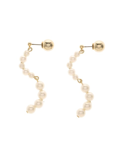 LAGUNAMOON（ラグナムーン）の「LADYフェイクカーブパールネックレス（ピアス（両耳用）・レディース・アイボリー・F）」の5枚目の写真