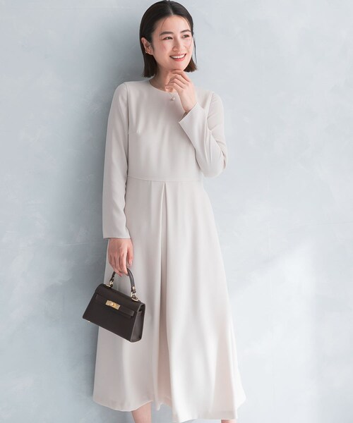 URBAN RESEARCH ROSSO（アーバンリサーチロッソ）の「kaene　シフォン合わせロングワンピース（ワンピース・レディース・beige/navy・M）」の4枚目の写真