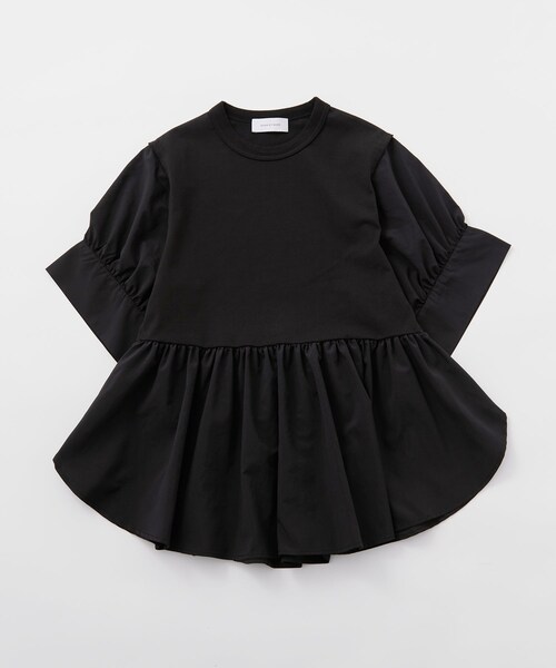 ADAM ET ROPE'（アダムエロペ）の「【サステナブル・UVカット】バウンスカフスプルオーバー（Tシャツ/カットソー・レディース・ブラック/ホワイト/ピンク/ベージュ・F）」の2枚目の写真