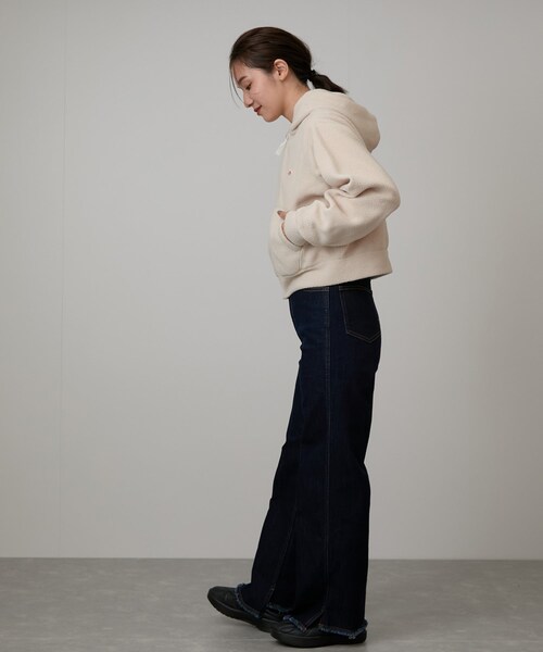 NERGY(ナージー)の「DANTON #DT-C0363 POL_ZIP PARKA(パーカー・レディース・ブラック/キナリ・M)」の9枚目の写真