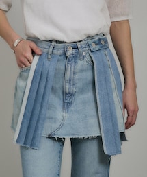 ADAM ET ROPE' | 【KURO（クロ）】REMAKE DENIM MARK XIII SKIRT / リメイクデニムミニスカート(デニムスカート)