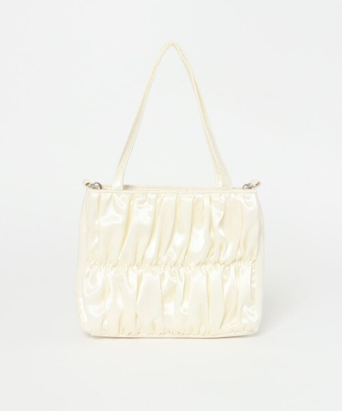 KBF（ケイビーエフ）の「サテンギャザーハンドBAG（ハンドバッグ・レディース・IVORY/BLUE/PINK・one）」の10枚目の写真