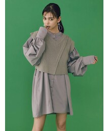 MURUA | Ｖネックベストレイヤードミニワンピース【セットアイテム】(ワンピース)