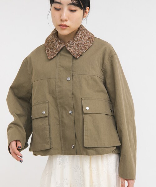 KBF（ケイビーエフ）の「2WAYカラーバルーンブルゾン（ブルゾン・レディース・SMOKYBEIGE/KHAKI/BROWN・One）」の6枚目の写真