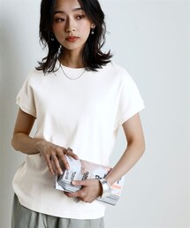 nissen | ＵＶカット綿１００％フライス素材フレンチスリーブＴシャツ(Tシャツ/カットソー)