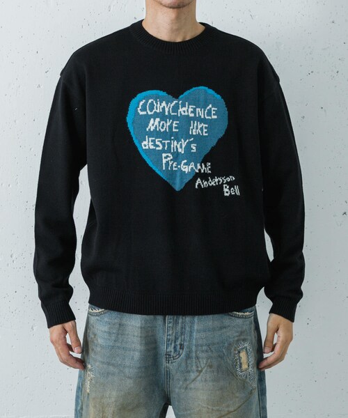 URBAN RESEARCH（アーバンリサーチ）の「Andersson Bell　BOYS H.MESSAGE CREW-NECK SWEATER（ニット/セーター・メンズ・BLK/IVRY/BLACK・L）」の11枚目の写真
