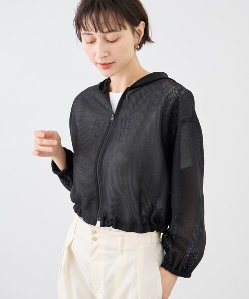 ROPE' PICNIC(ロペピクニック)の「絡み織フーディージップブルゾン(ブルゾン・レディース・ブラック/オフホワイト・F)」の13枚目の写真