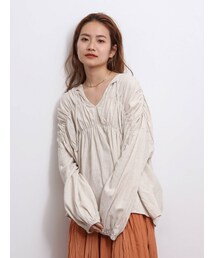 Ungrid | リネン混ギャザーブラウス(シャツ/ブラウス)