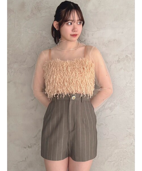 dazzlin（ダズリン）の「【SETUP】コンパクトショートパンツ※セットアップ対応（その他パンツ・レディース・チャコールグレー/ピンク/ブラウン/アイボリー/ブラック・S/M）」の19枚目の写真