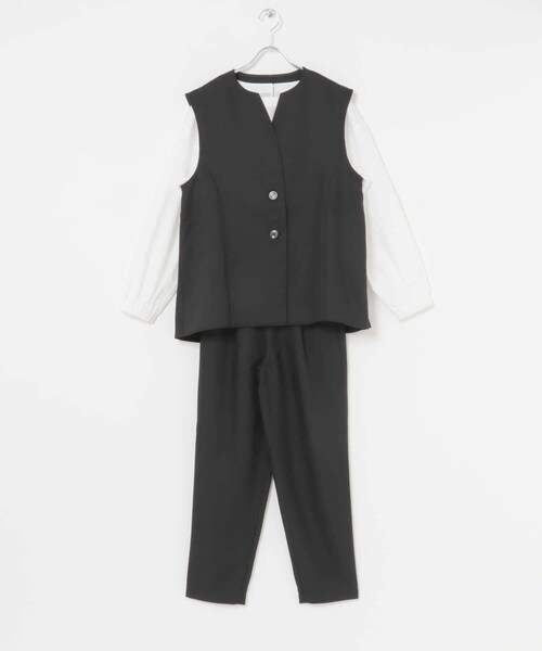 ITEMS URBANRESEARCH（アイテムズ アーバンリサーチ）の「『イージーケア』フレアトップス×パンツセット（セットアップ・レディース・BLK/L.BEG・FREE）」の9枚目の写真