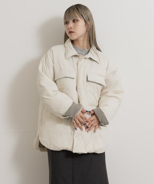 THE GOODLAND MARKET（ザグッドランドマーケット）の「KWD　LIGHT DOWN SHIRTS JACKET（その他アウター・レディース・Ivory/L.Yellow/Navy・FREE）」の5枚目の写真