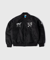 ADAM ET ROPE'（アダムエロペ）の「【by Parra/バイ・パラ】Club not 1976 satin bomber jacketq（その他アウター・メンズ）」