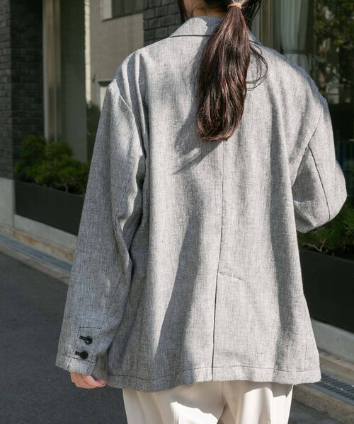 URBAN RESEARCH DOORS(アーバンリサーチドアーズ)の「FORK&SPOON ヘンプ混テーラードジャケット(テーラードジャケット・レディース・CHECK/NAVY・1)」の18枚目の写真